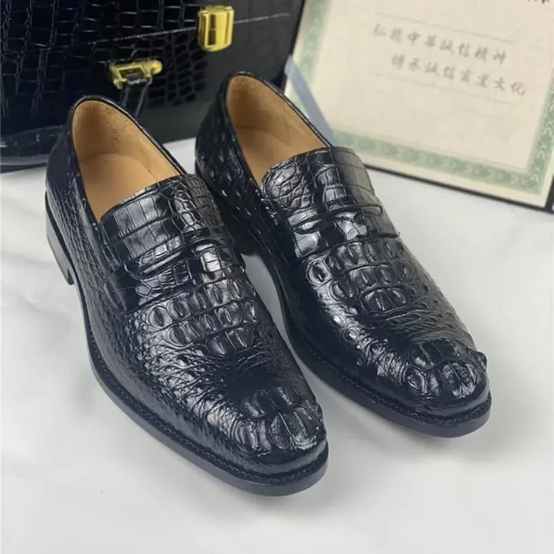 Authentic Exotic Crocodile Skin Brown Color Businessmen Dress Loafers Genuine Alligator Leather 100% Handmade Male Slip-on Shoes