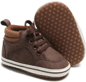Babelvit Baby Boy Girl Soft Sole Canvas Sneakers Sparkle High Top Lace Up Infant Unisex Ankle Shoes Boots Toddler Newborn Prewalker First Baby Walking Crib Shoes