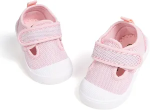 Babelvit Toddler Girls Boys Classic Sneakers Baby T-Strap Hook Loop Breathable Mesh Anti-Collision Walking Shoes Infant Non Slip Comfortable Casual School Shoes