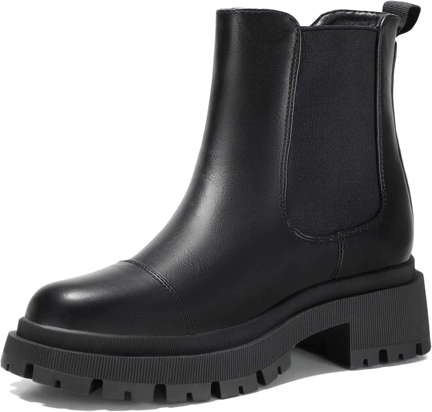 Bacia Chelsea Boots Women Lug Sole Ankle Boots Chunky Heel Slip On Booties