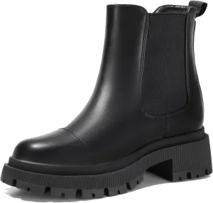 Bacia Chelsea Boots Women Lug Sole Ankle Boots Chunky Heel Slip On Booties