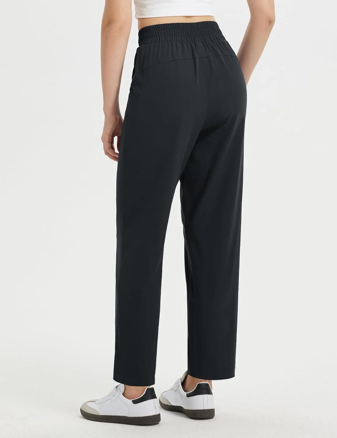 baleaf Women's Travel Pants Lightweight Business Casual Work Pants Stretch Petite Ankle Golf Slacks with Pockets UPF50 
