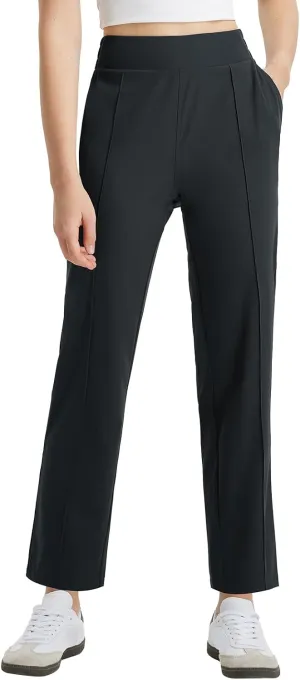 baleaf Women's Travel Pants Lightweight Business Casual Work Pants Stretch Petite Ankle Golf Slacks with Pockets UPF50 