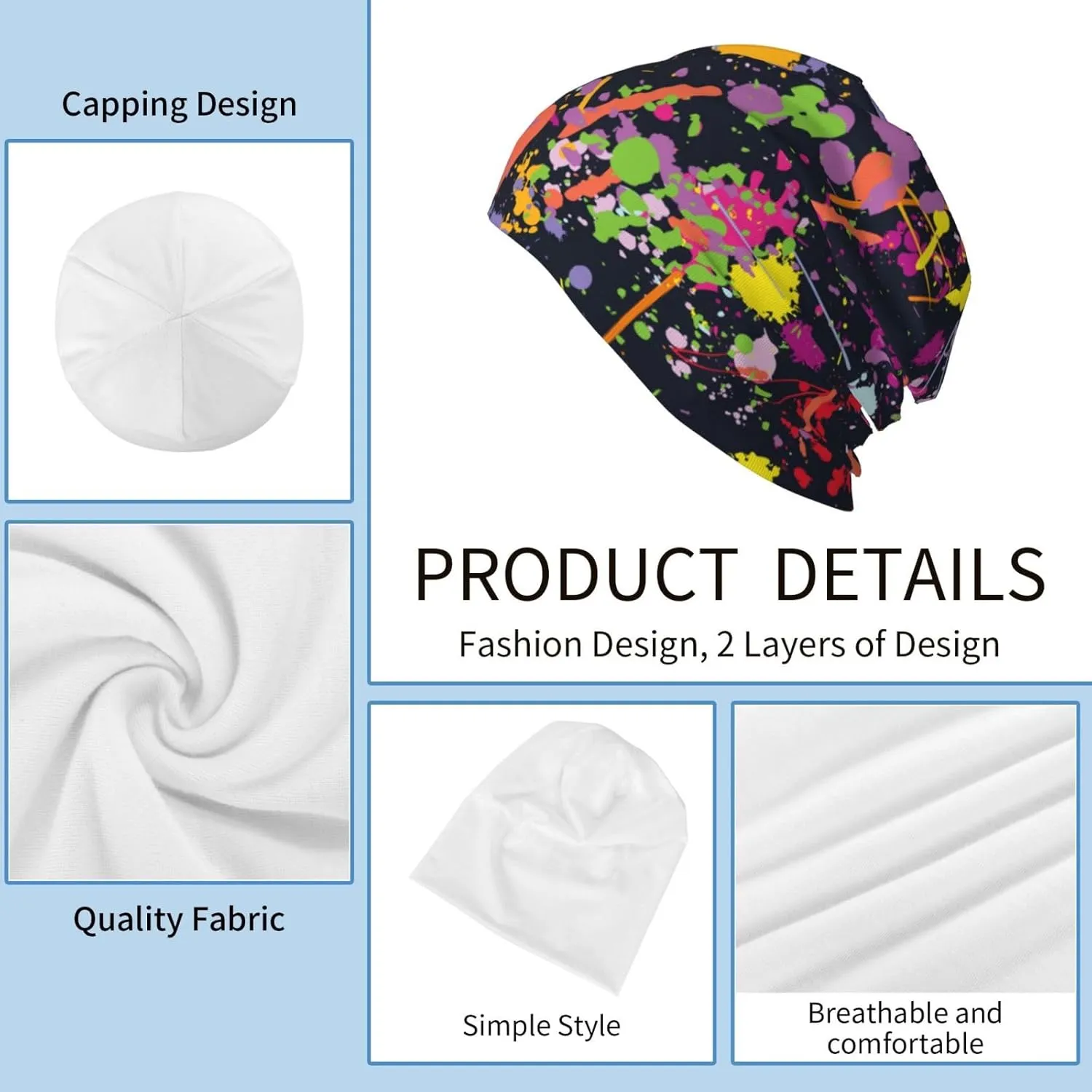 Beanie for Women Men, Stretch Knitted Beanies Hat Casual Slouchy Chemo Cap Cancer Headwear Gifts