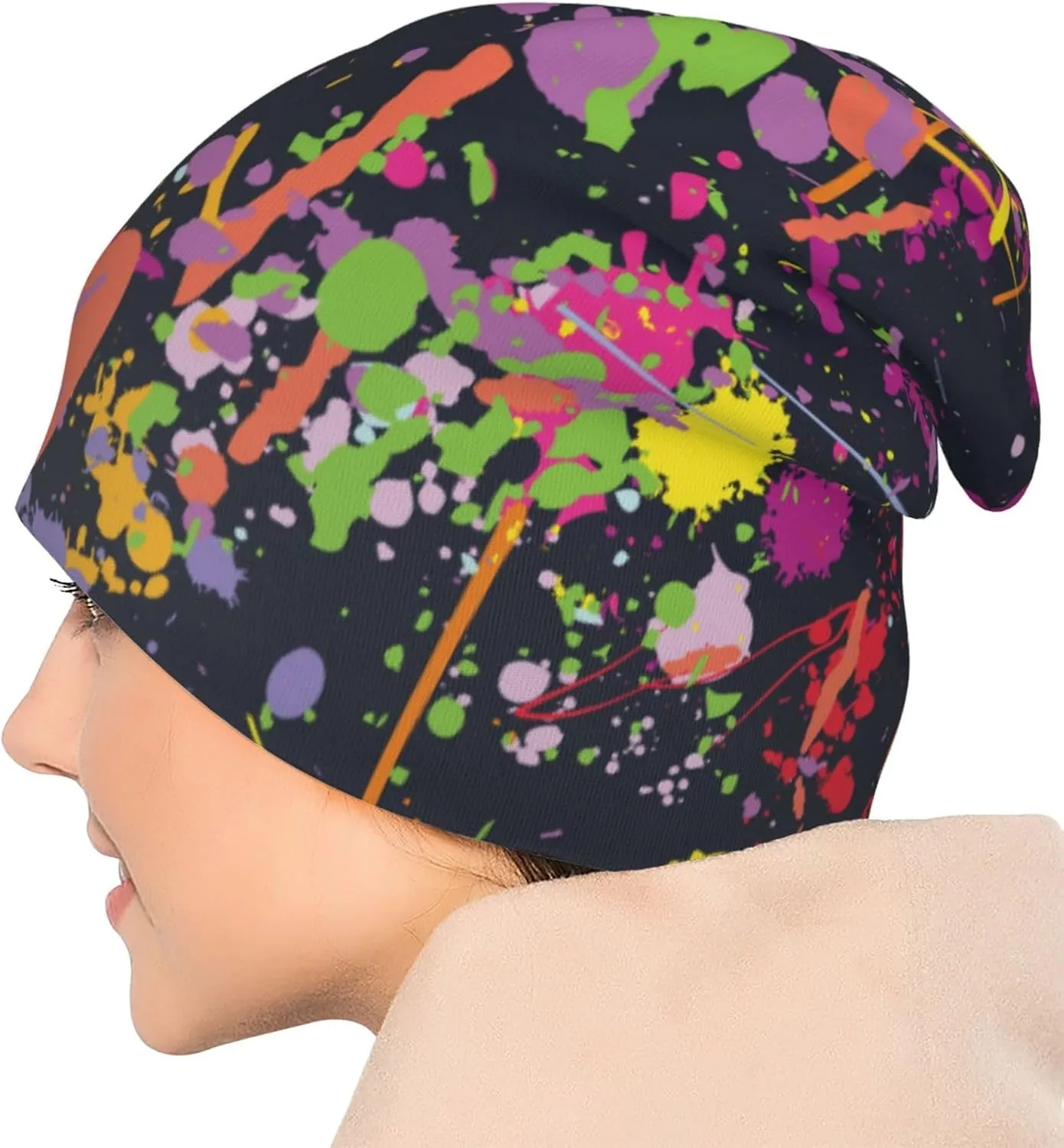 Beanie for Women Men, Stretch Knitted Beanies Hat Casual Slouchy Chemo Cap Cancer Headwear Gifts