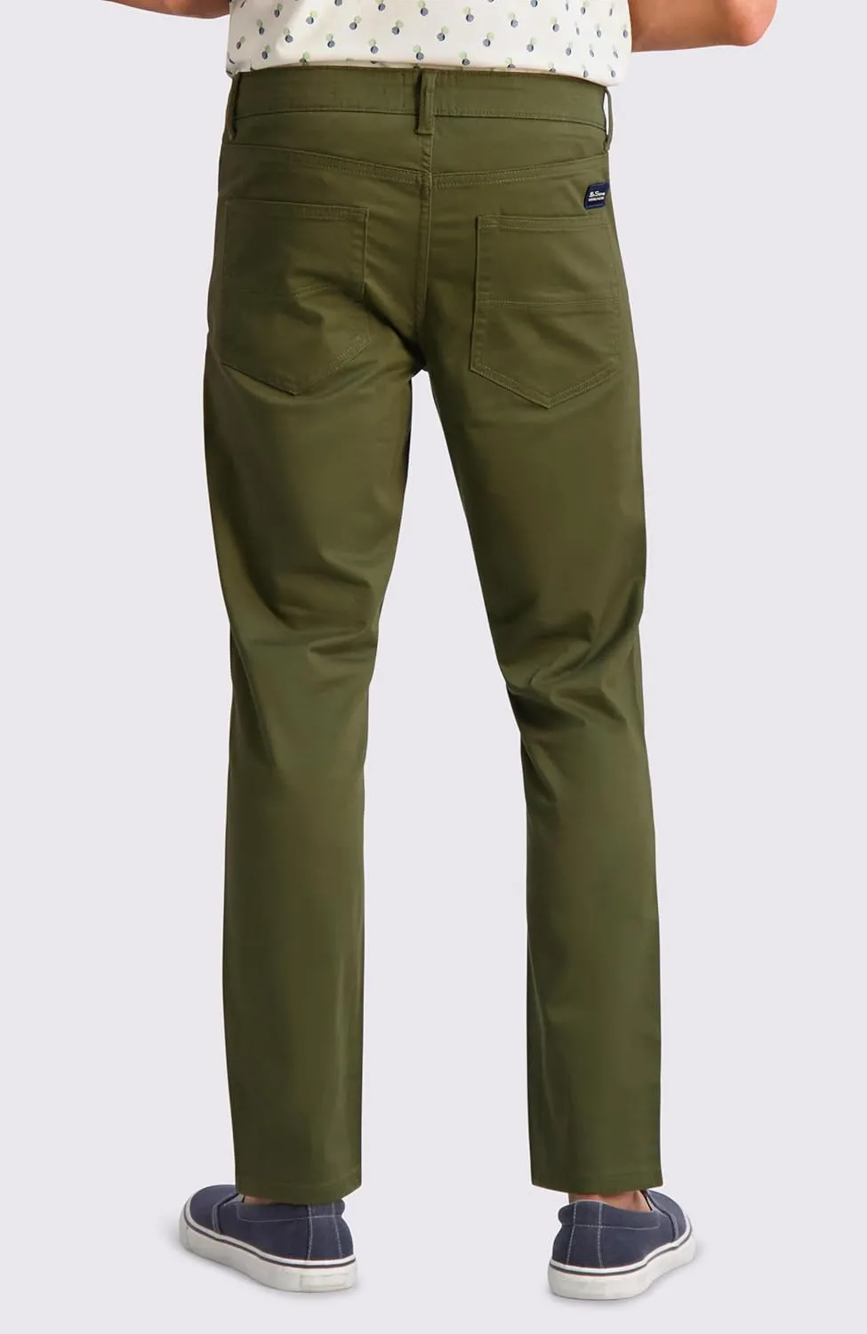 Ben Sherman Men's Khaki Pants - Slim Fit Comfort Stretch Woven Sateen Chino Work Pants - Casual Dress Pants for Men