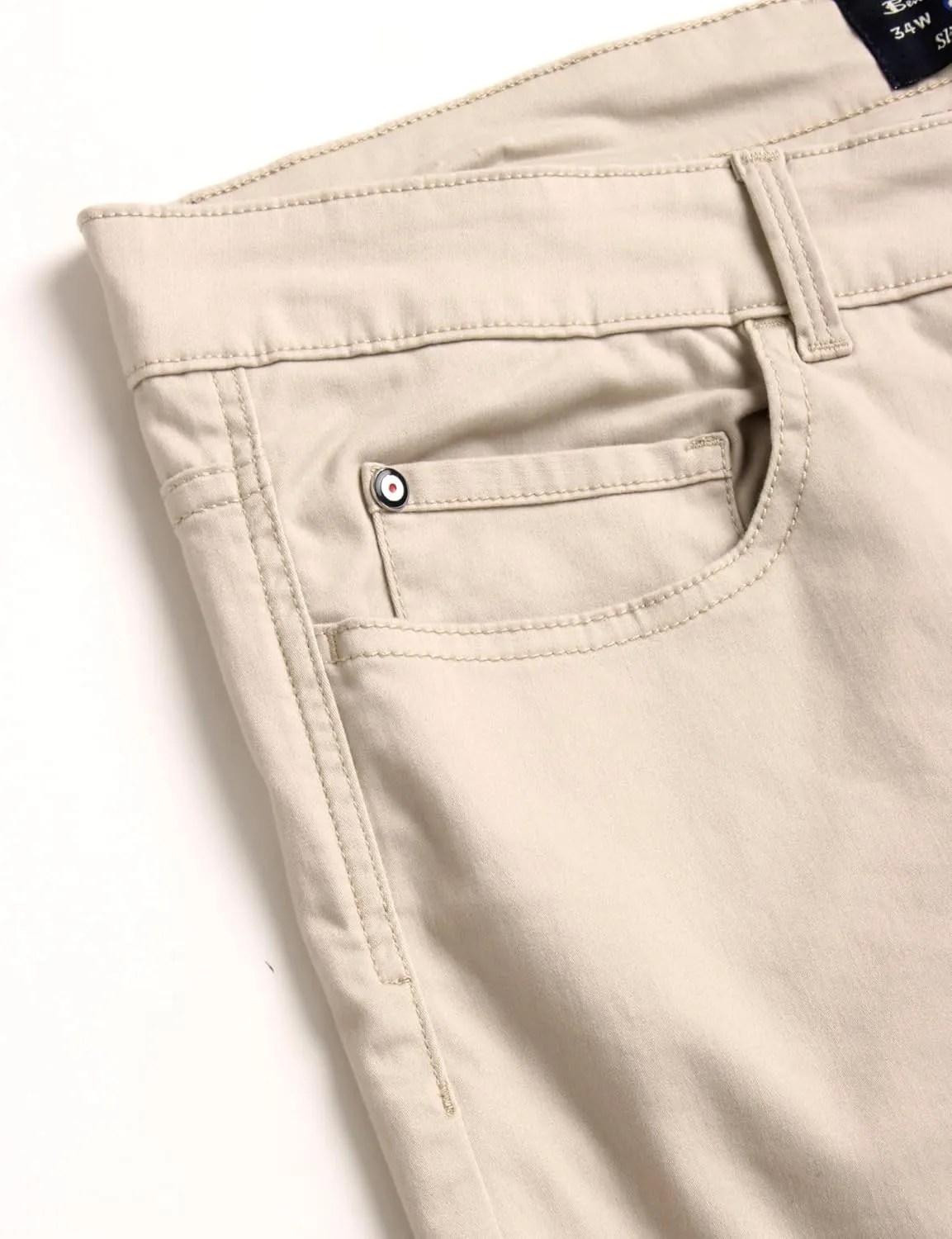 Ben Sherman Men's Khaki Pants - Slim Fit Comfort Stretch Woven Sateen Chino Work Pants - Casual Dress Pants for Men