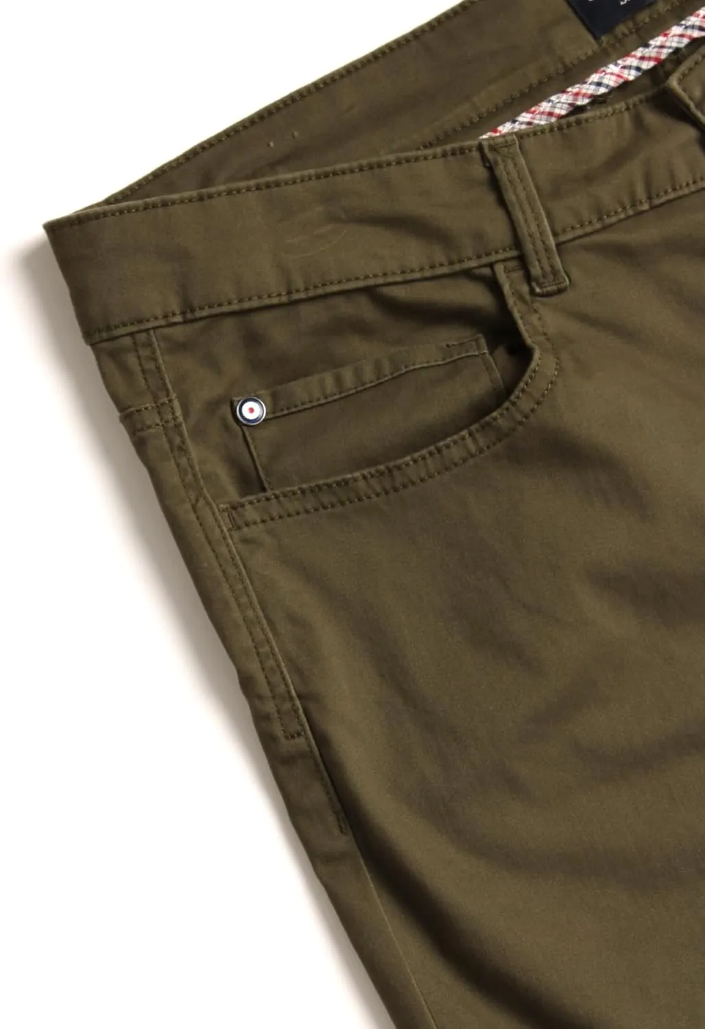 Ben Sherman Men's Khaki Pants - Slim Fit Comfort Stretch Woven Sateen Chino Work Pants - Casual Dress Pants for Men