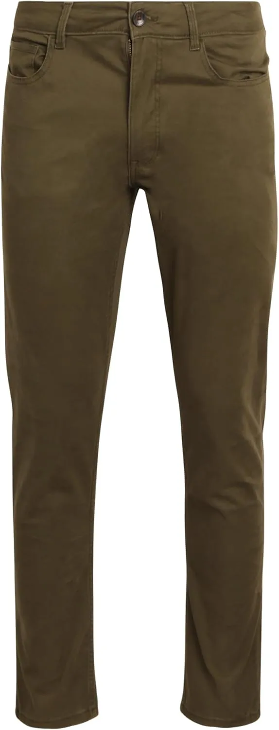 Ben Sherman Men's Khaki Pants - Slim Fit Comfort Stretch Woven Sateen Chino Work Pants - Casual Dress Pants for Men