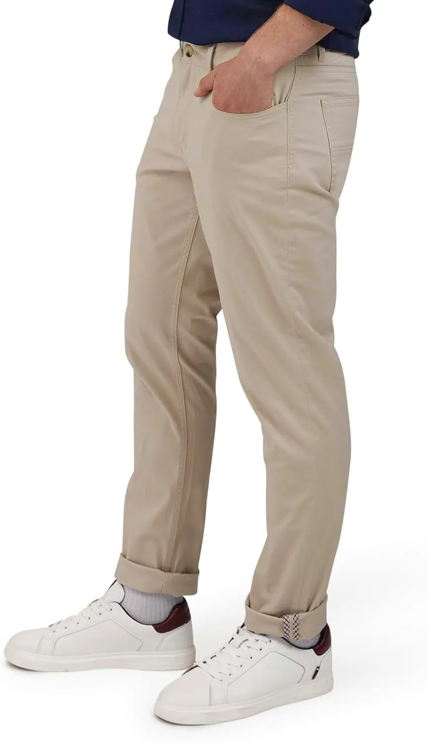 Ben Sherman Men's Khaki Pants - Slim Fit Comfort Stretch Woven Sateen Chino Work Pants - Casual Dress Pants for Men