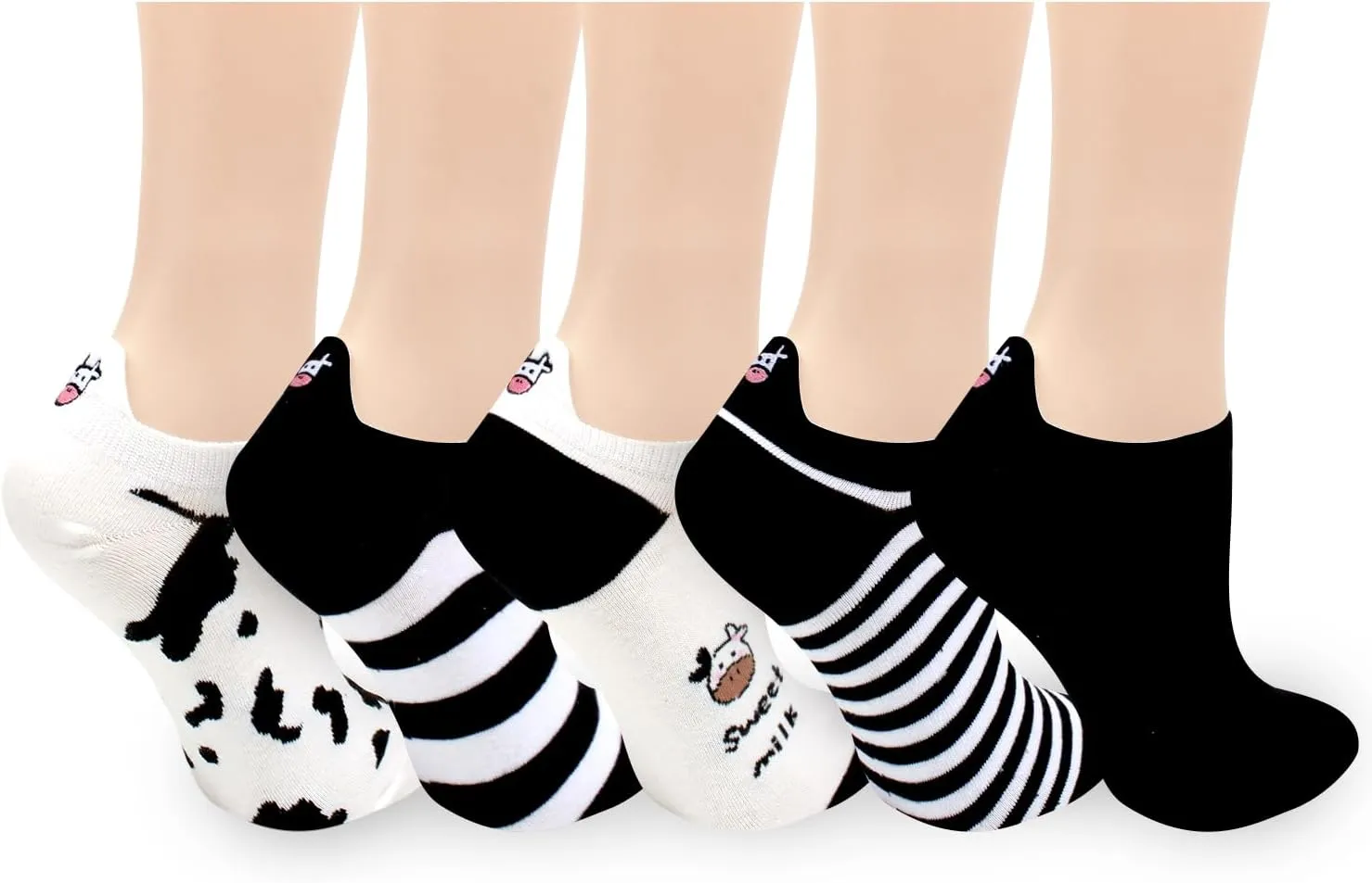 Benefeet Sox Cute No Show Socks for Women Girls Fun Patterned Cotton Low Cut Liner Socks for Loafers Flats