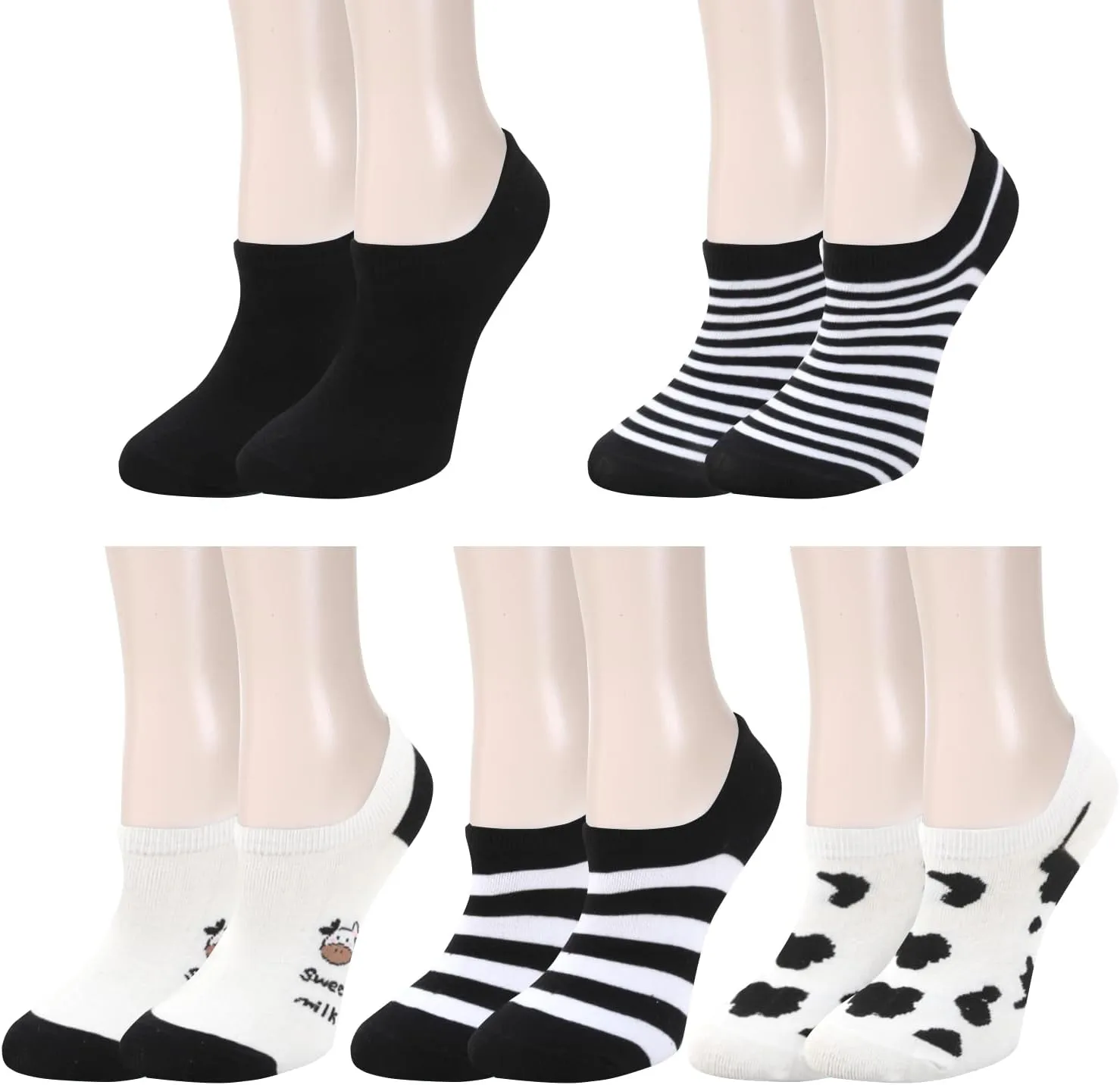 Benefeet Sox Cute No Show Socks for Women Girls Fun Patterned Cotton Low Cut Liner Socks for Loafers Flats