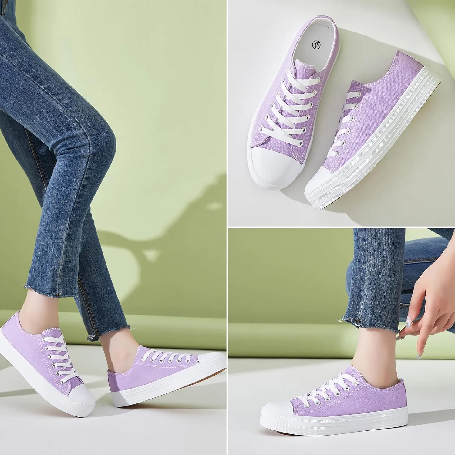 BENPAO Womens White Canvas Sneakers Casual Tennis Shoes for Women Black Fashion Sneakers Comfortable Low Top Walking Shoes