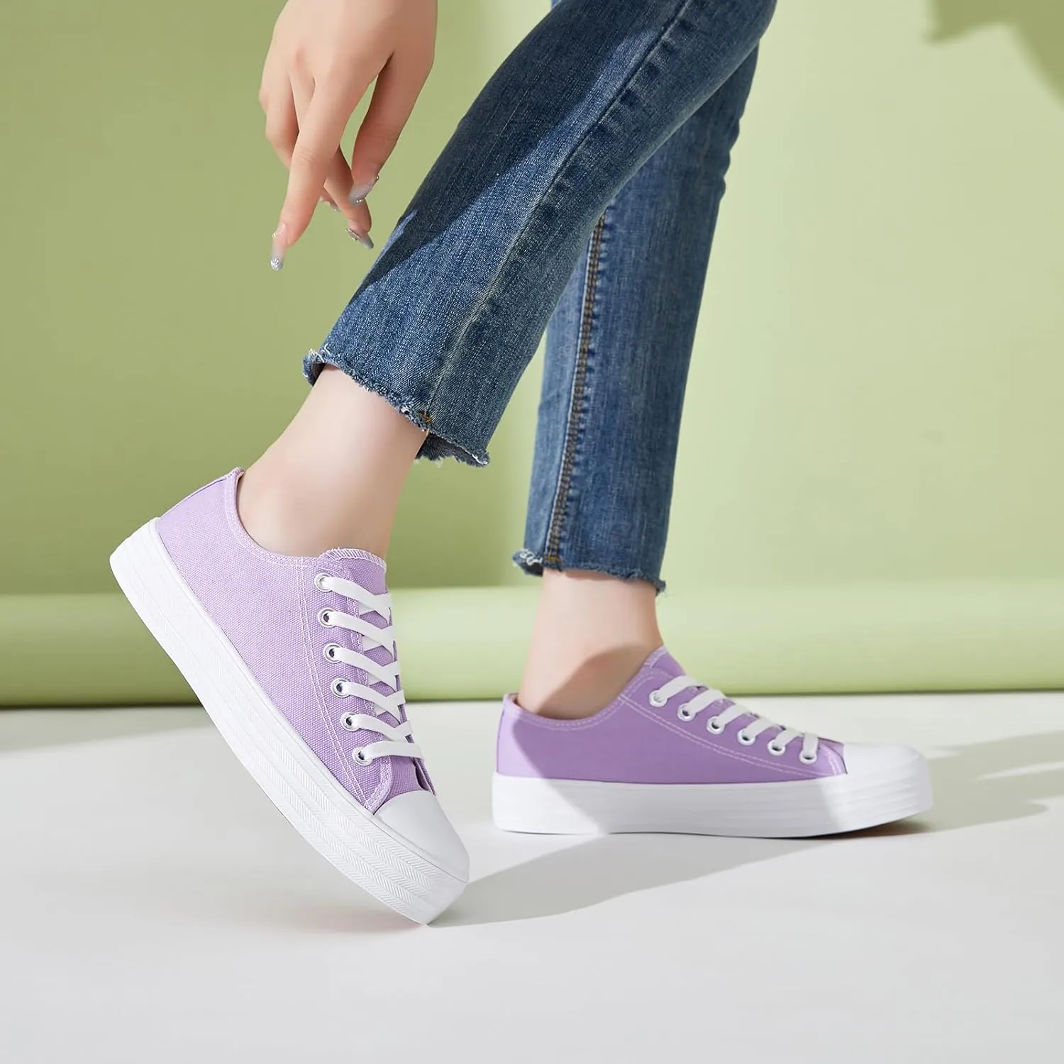 BENPAO Womens White Canvas Sneakers Casual Tennis Shoes for Women Black Fashion Sneakers Comfortable Low Top Walking Shoes