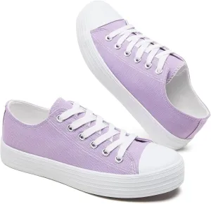 BENPAO Womens White Canvas Sneakers Casual Tennis Shoes for Women Black Fashion Sneakers Comfortable Low Top Walking Shoes