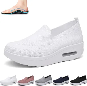 Bersauji Women's Orthopedic Sneakers Orthopedic Shoes for Women Mesh Up Stretch Platform Sneakers Fashion Sneaker Walking Shoes White 7.5