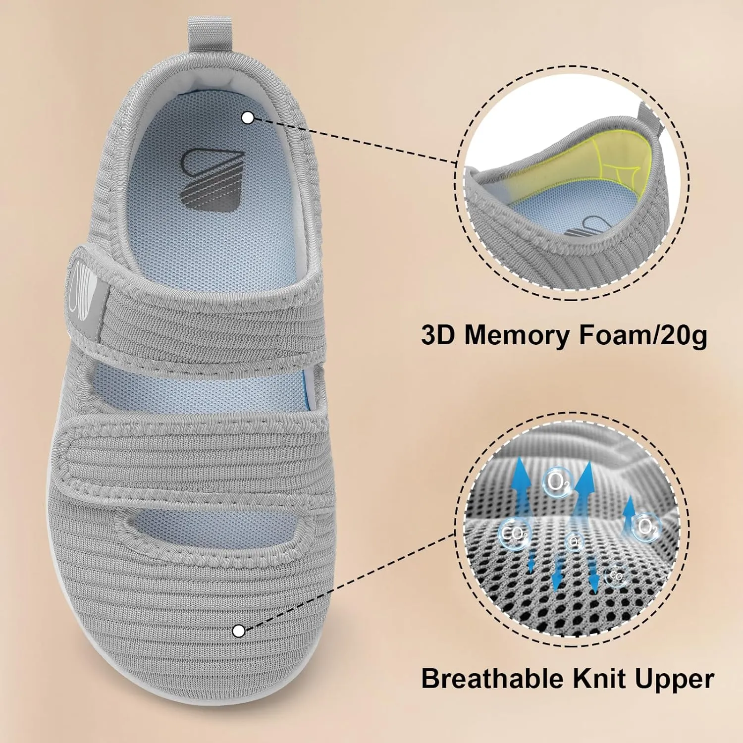 Besroad Womens Walking Shoes Wide Diabetic Shoes Adjustable Barefoot Casual Sneakers Breathable Zero Drop Arthritis Edema Sneakers Indoor Outdoor