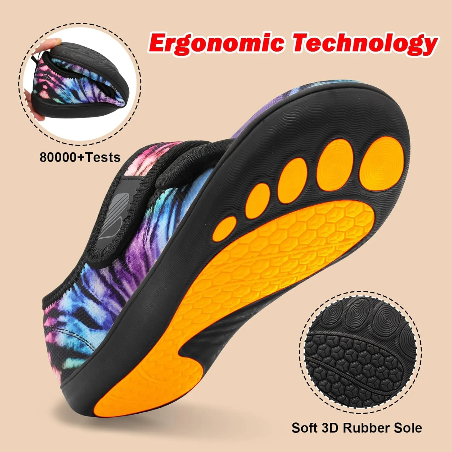 Besroad Womens Walking Shoes Wide Diabetic Shoes Adjustable Barefoot Casual Sneakers Breathable Zero Drop Arthritis Edema Sneakers Indoor Outdoor