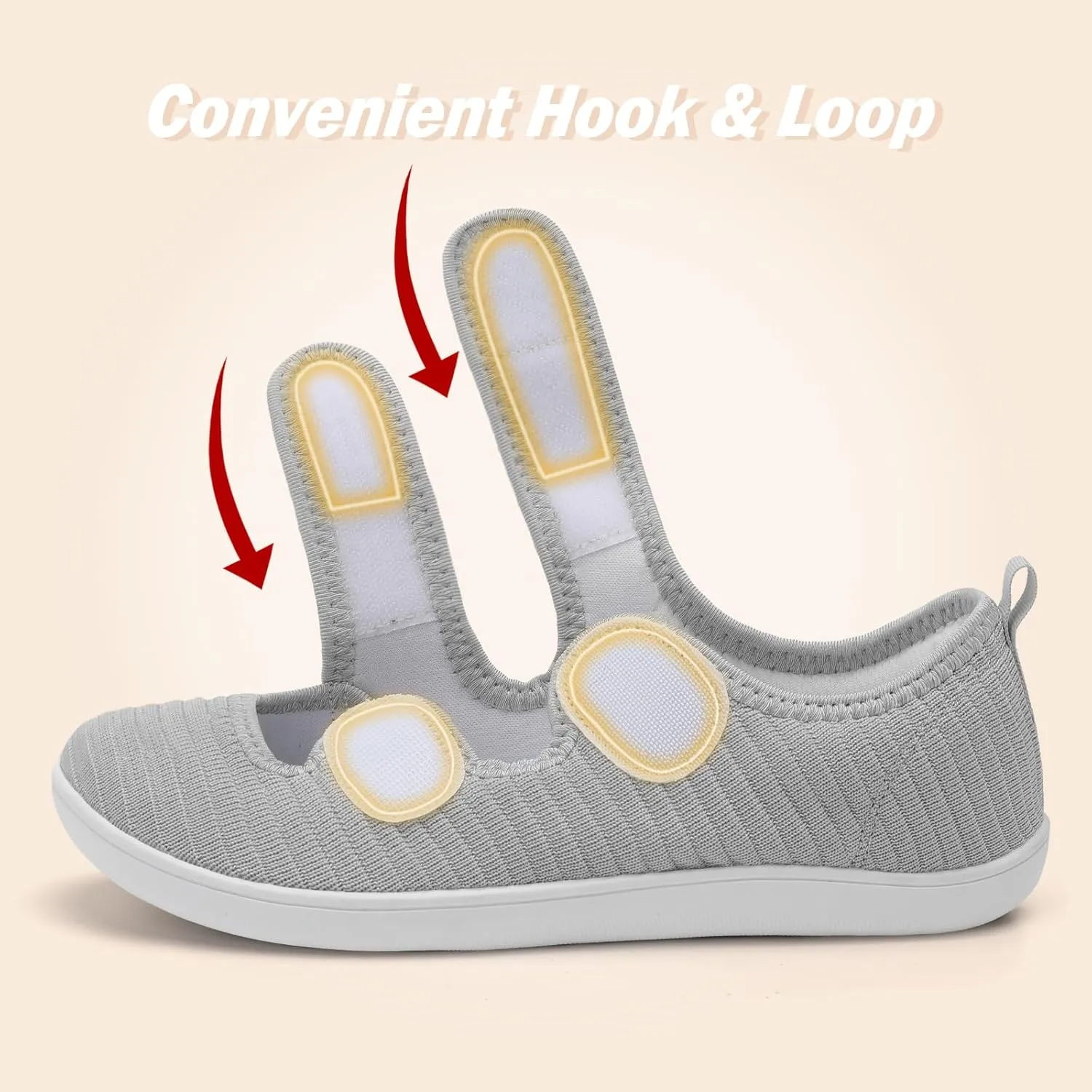 Besroad Womens Walking Shoes Wide Diabetic Shoes Adjustable Barefoot Casual Sneakers Breathable Zero Drop Arthritis Edema Sneakers Indoor Outdoor