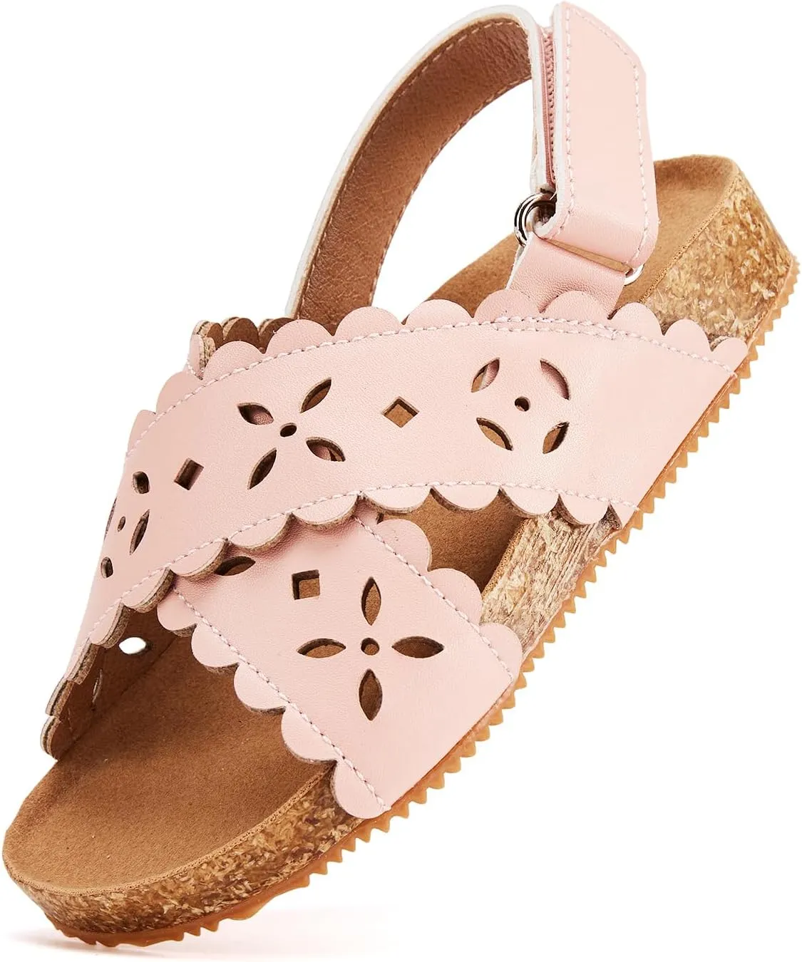 BMCiTYBM Toddler Boys Girls Sandals Open Toe Arch Support Slides Adjustable Straps Cork Footbed Slippers for Indoor Outdoor