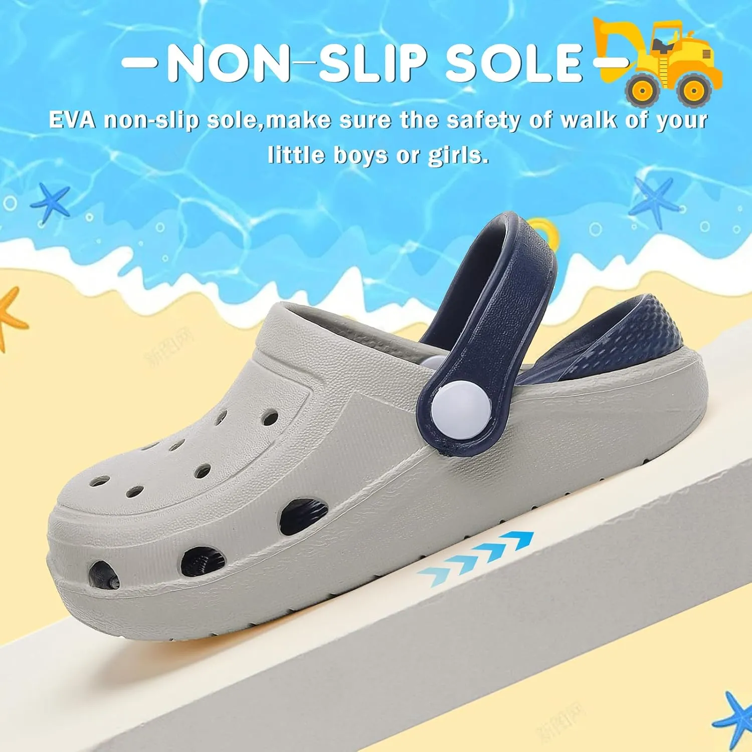 Boys Girls Toddler Clogs Little Kids Slip on Slides Sandals Truck Car Bunny Summer Water Shoes Garden Beach Pool Outdoor Bathing Shower Slippers