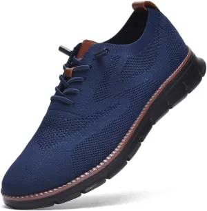 Breeze Shoes for Men Oxfords Lace-Up Lightweight Casual Walking Shoes Comfortable Dress Shoes for Men