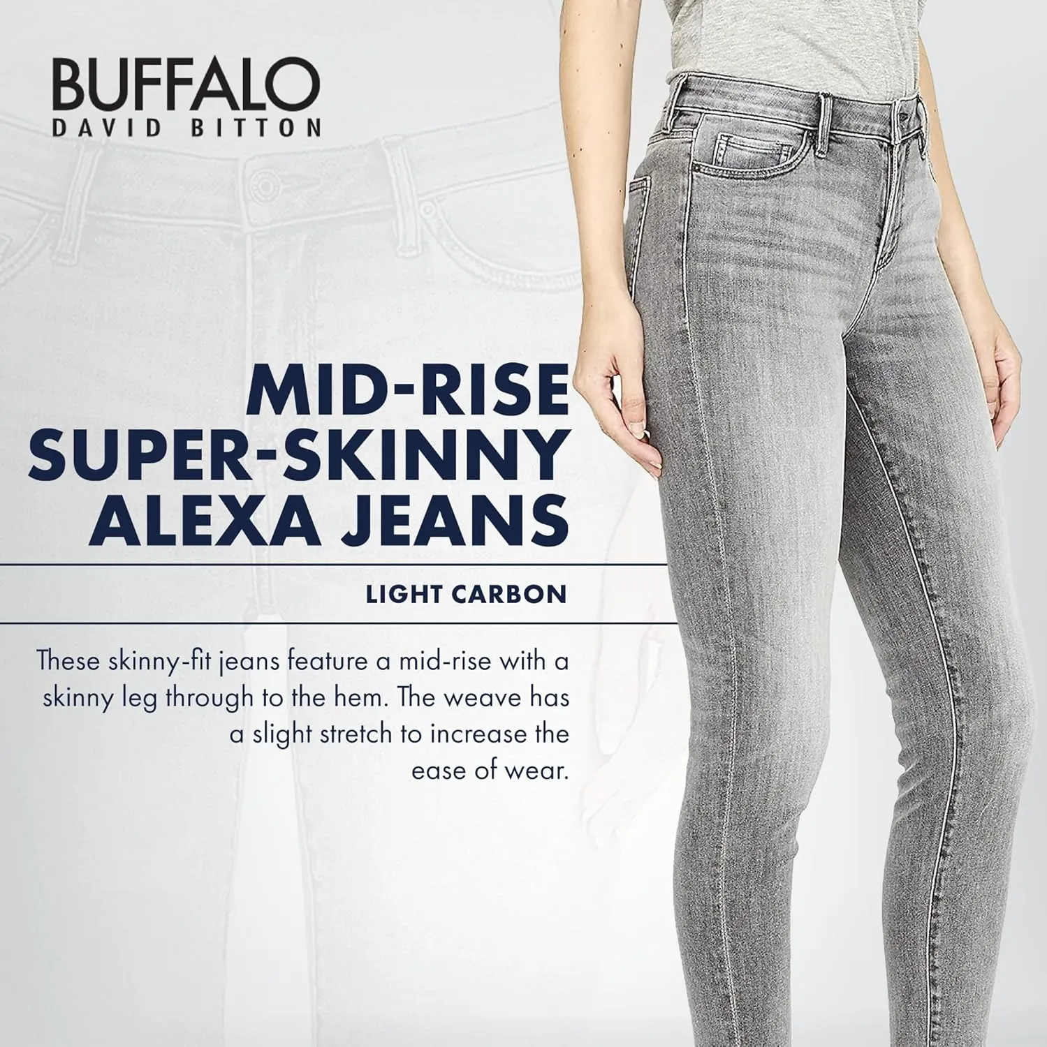 Buffalo David Bitton Women's Alexa Mid-Rise Skinny Jean