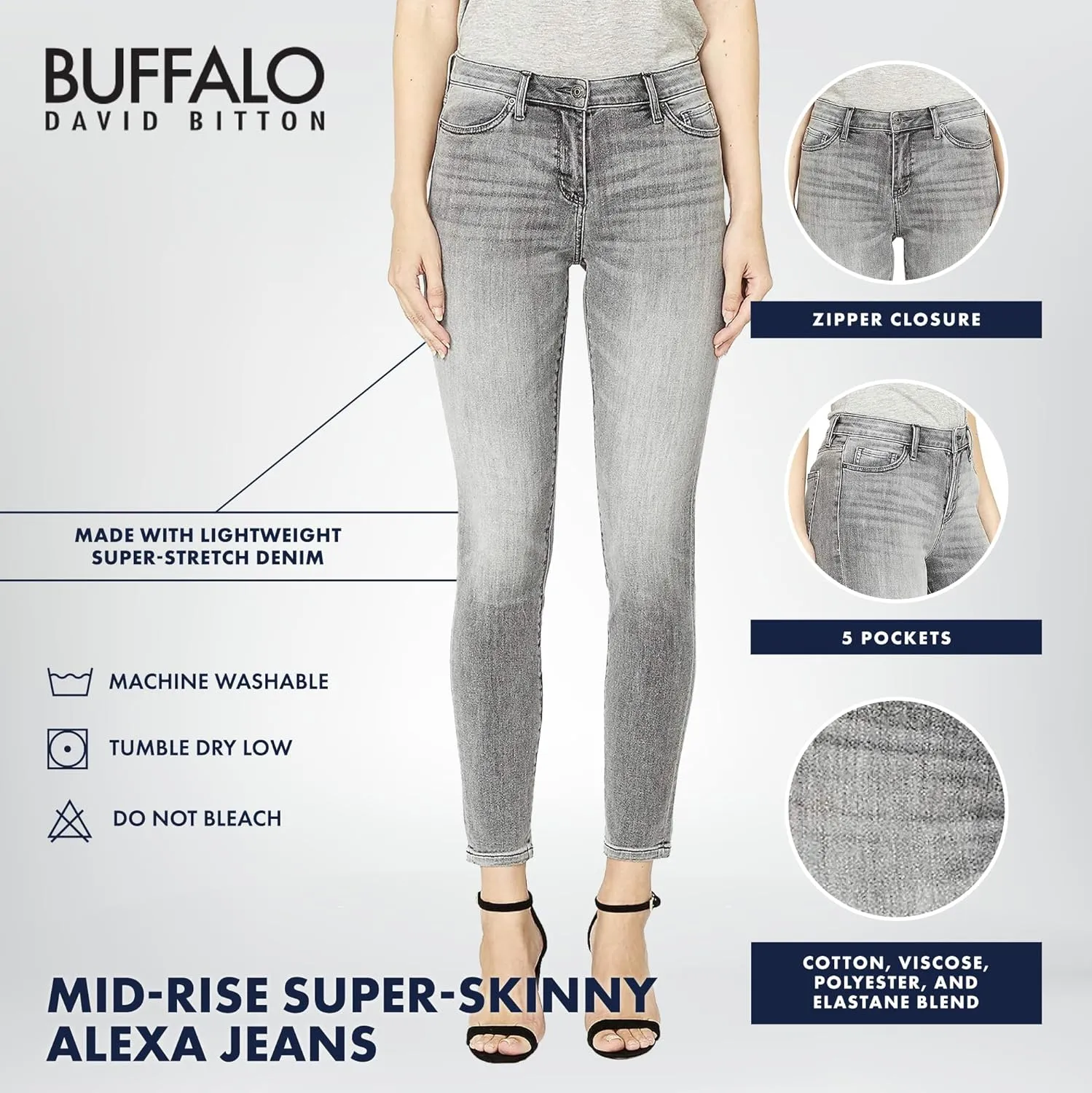 Buffalo David Bitton Women's Alexa Mid-Rise Skinny Jean