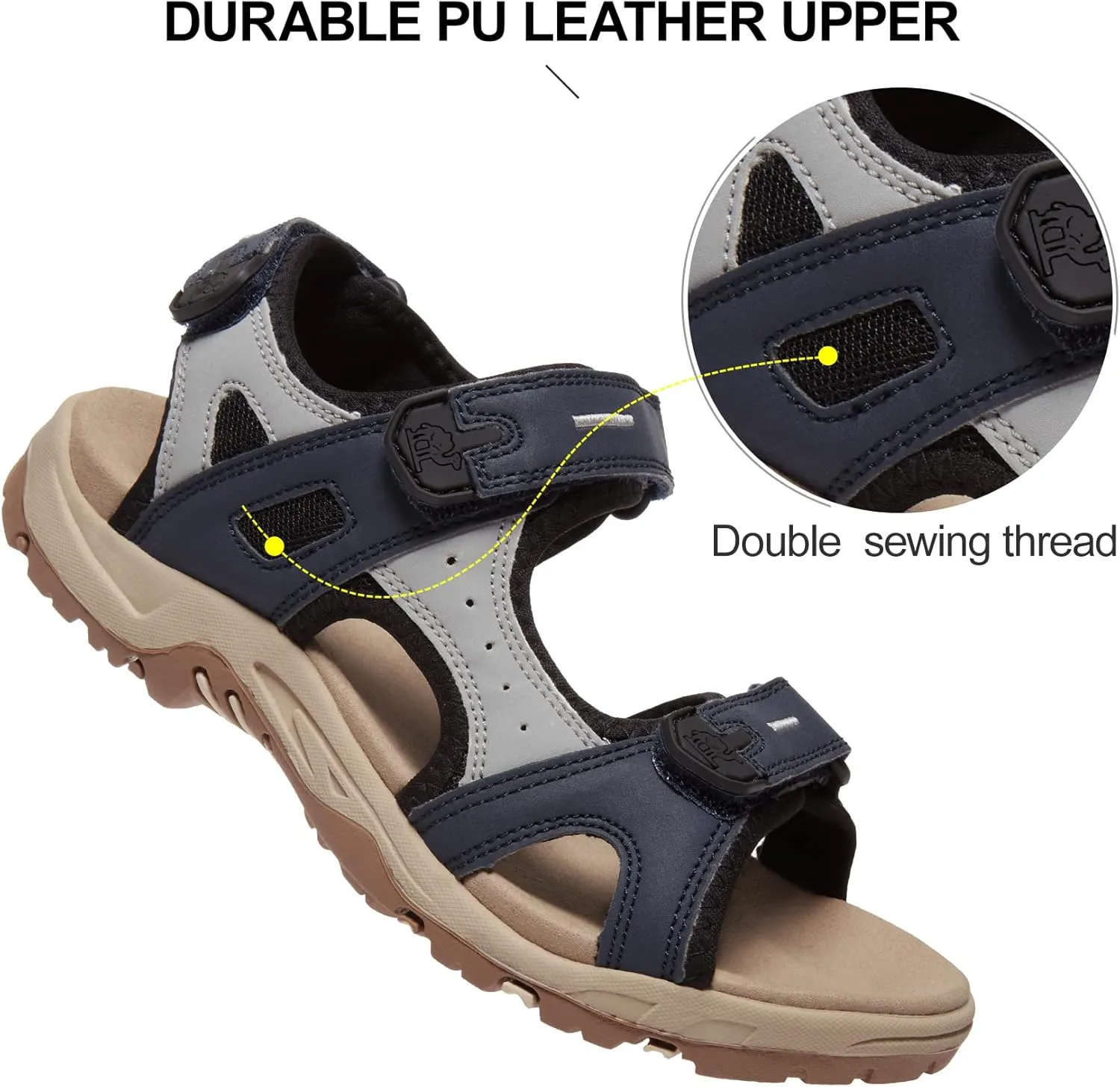 CAMEL CROWN Comfortable Hiking Sandals for Women Waterproof Sport Sandals for Walking Beach Water with Arch Support