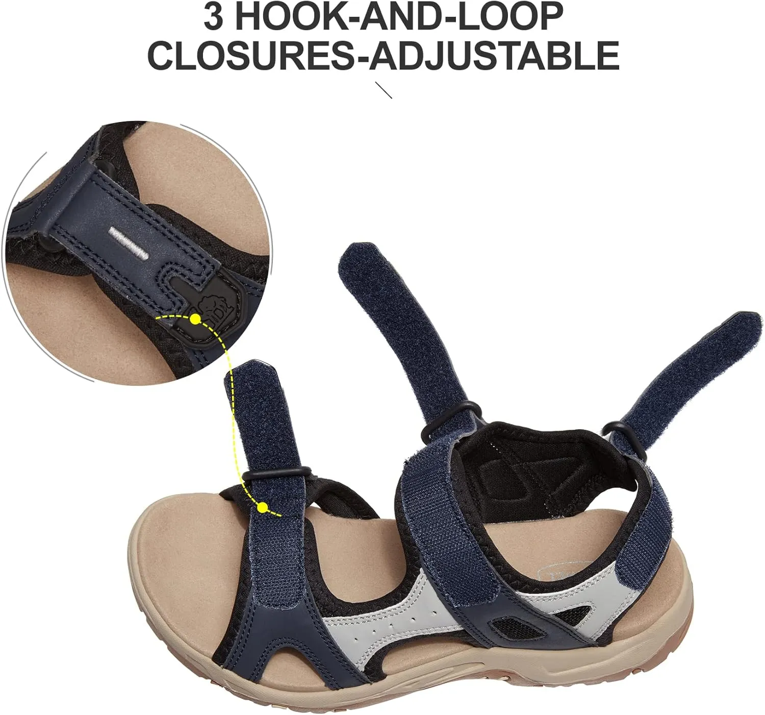 CAMEL CROWN Comfortable Hiking Sandals for Women Waterproof Sport Sandals for Walking Beach Water with Arch Support