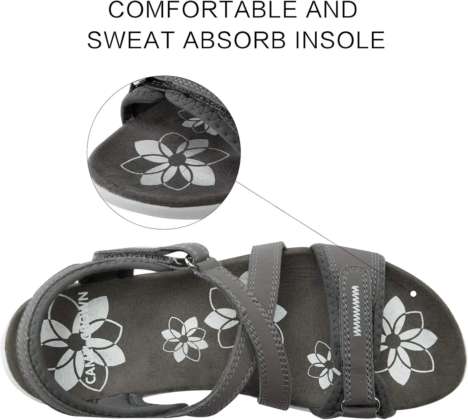 CAMEL CROWN Women's Hiking Sandals Anti Slip Outdoor Sports Summer Beach Comfortable Lightweight Walking Sandals Trekking Sandals Closed Toe