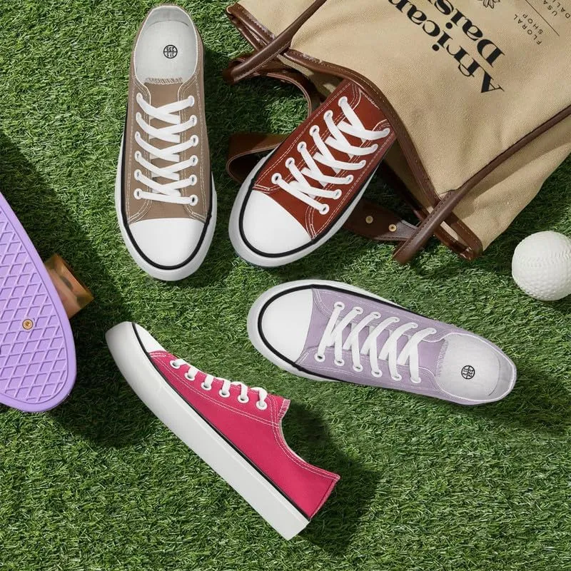 Canvas Shoes for Women Men Low Top Lace Up Sneakers Canvas Fashion Sneakers Classic Casual Walking Shoes Comfortable Breathable