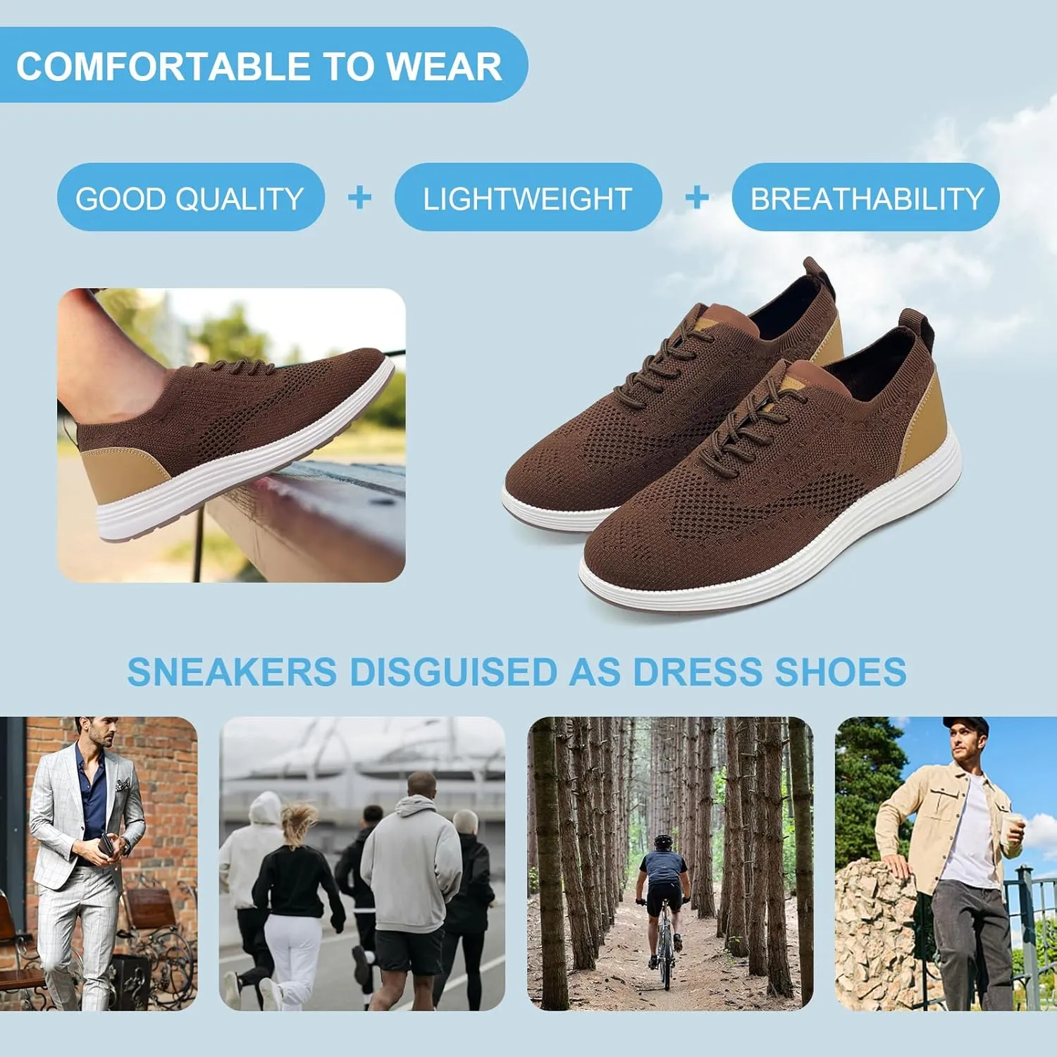 Casual Dress Shoes for Men Business Oxfords Fashion Sneakers Comfortable Loafers Men’s Walking Shoes