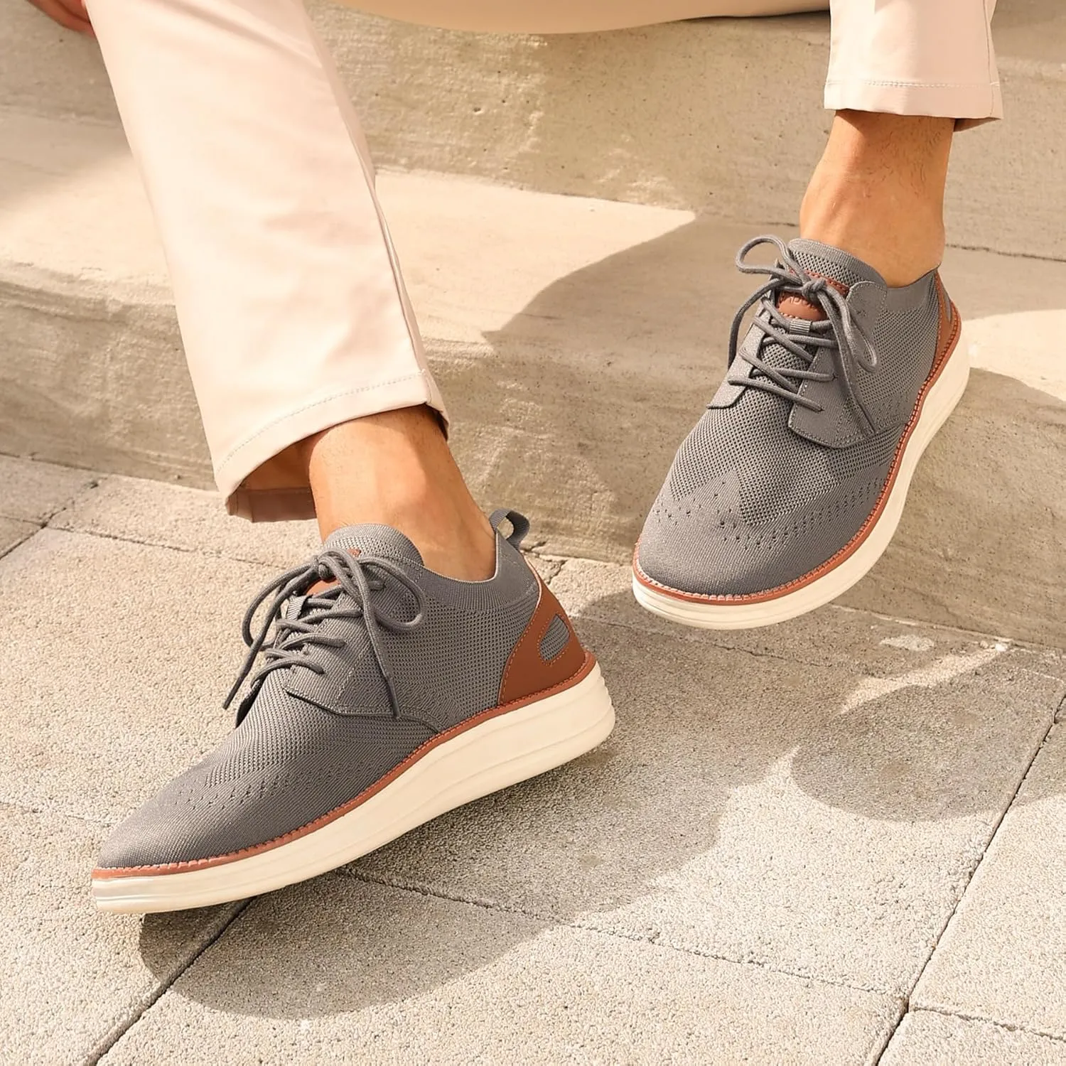 Casual Oxfords Narrow Mens Shoes Mesh Business Work Fashion Walking Sneakers