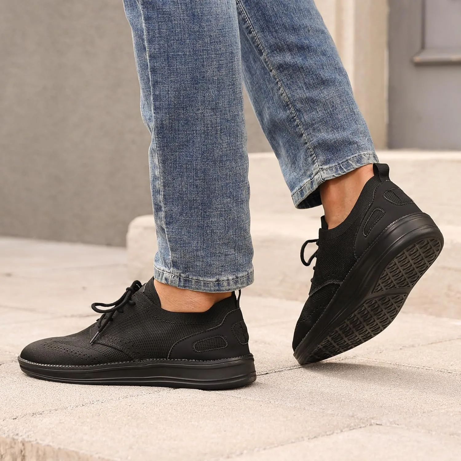 Casual Oxfords Narrow Mens Shoes Mesh Business Work Fashion Walking Sneakers