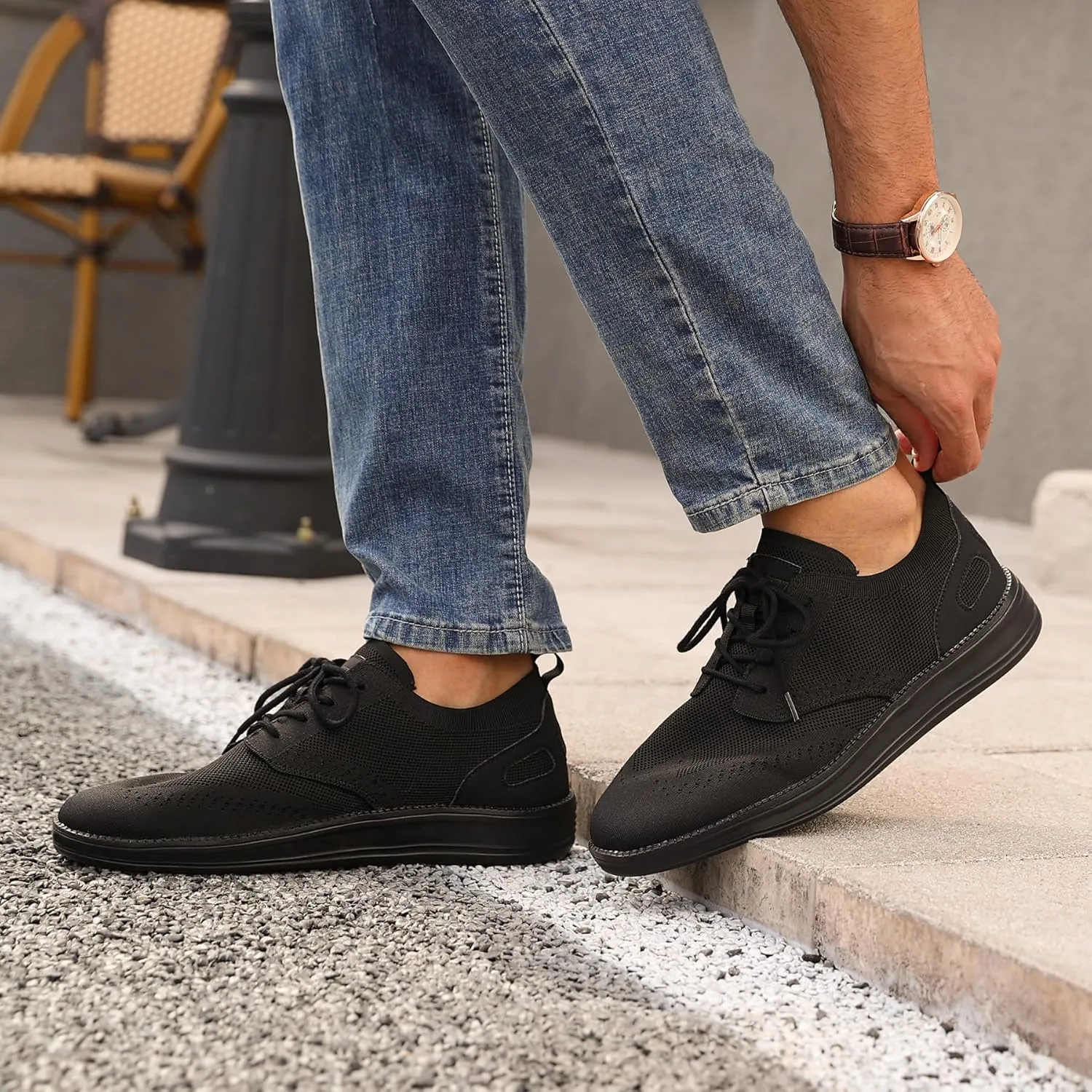 Casual Oxfords Narrow Mens Shoes Mesh Business Work Fashion Walking Sneakers