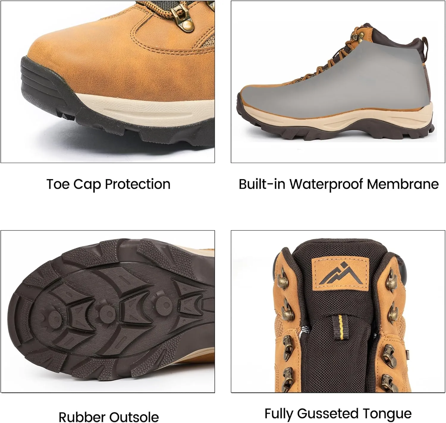 CC-Los Men's Waterproof Hiking Boots Outdoor Relaxed Fit Lightweight Size 7.5-14