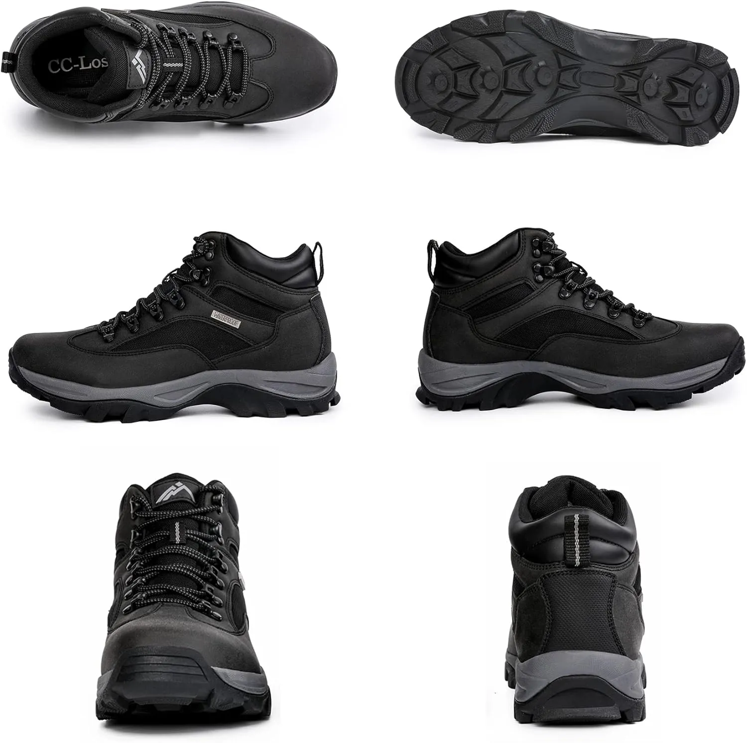 CC-Los Men's Waterproof Hiking Boots Outdoor Relaxed Fit Lightweight Size 7.5-14