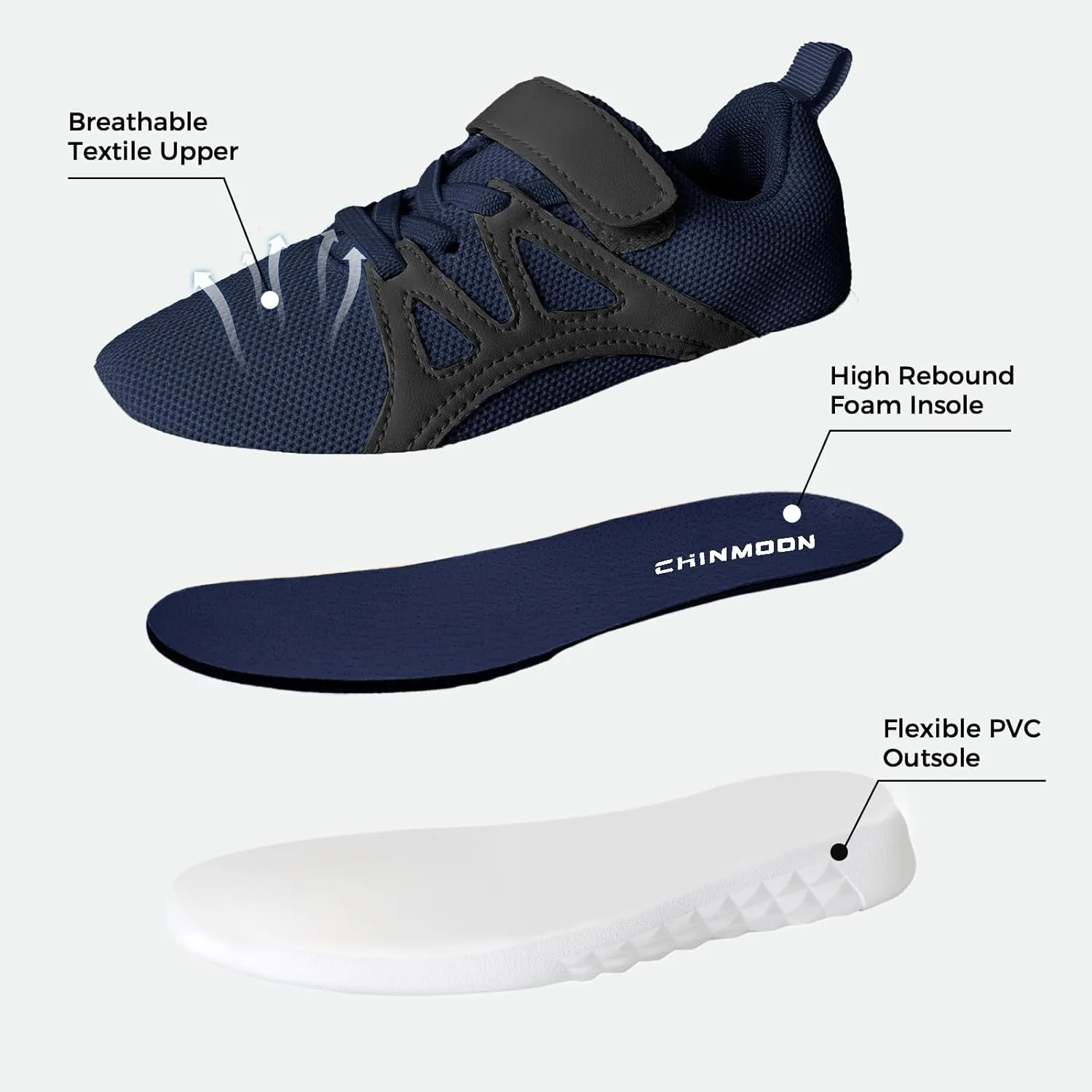 CHIN·MOON Boys Girls Lightweight Running Shoes Kids Tennis Walking Shoes Breathable Sports Sneakers (Little Kid/Big Kid)
