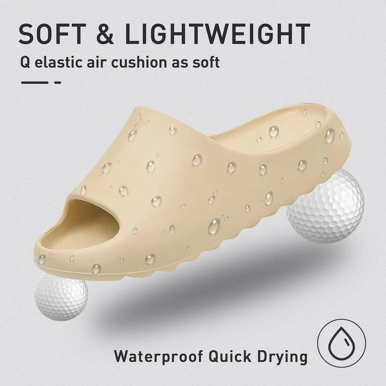 Cloud Slides for Women and Men, Platform Slides Slippers, Non-Slip Quick Drying Soft Lightweight Shower Shoes, Thick Sole Open Toe Slides Sandals for Indoor & Outdoor