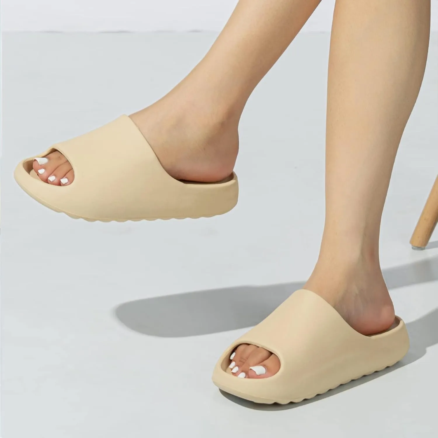 Cloud Slides for Women and Men, Platform Slides Slippers, Non-Slip Quick Drying Soft Lightweight Shower Shoes, Thick Sole Open Toe Slides Sandals for Indoor & Outdoor