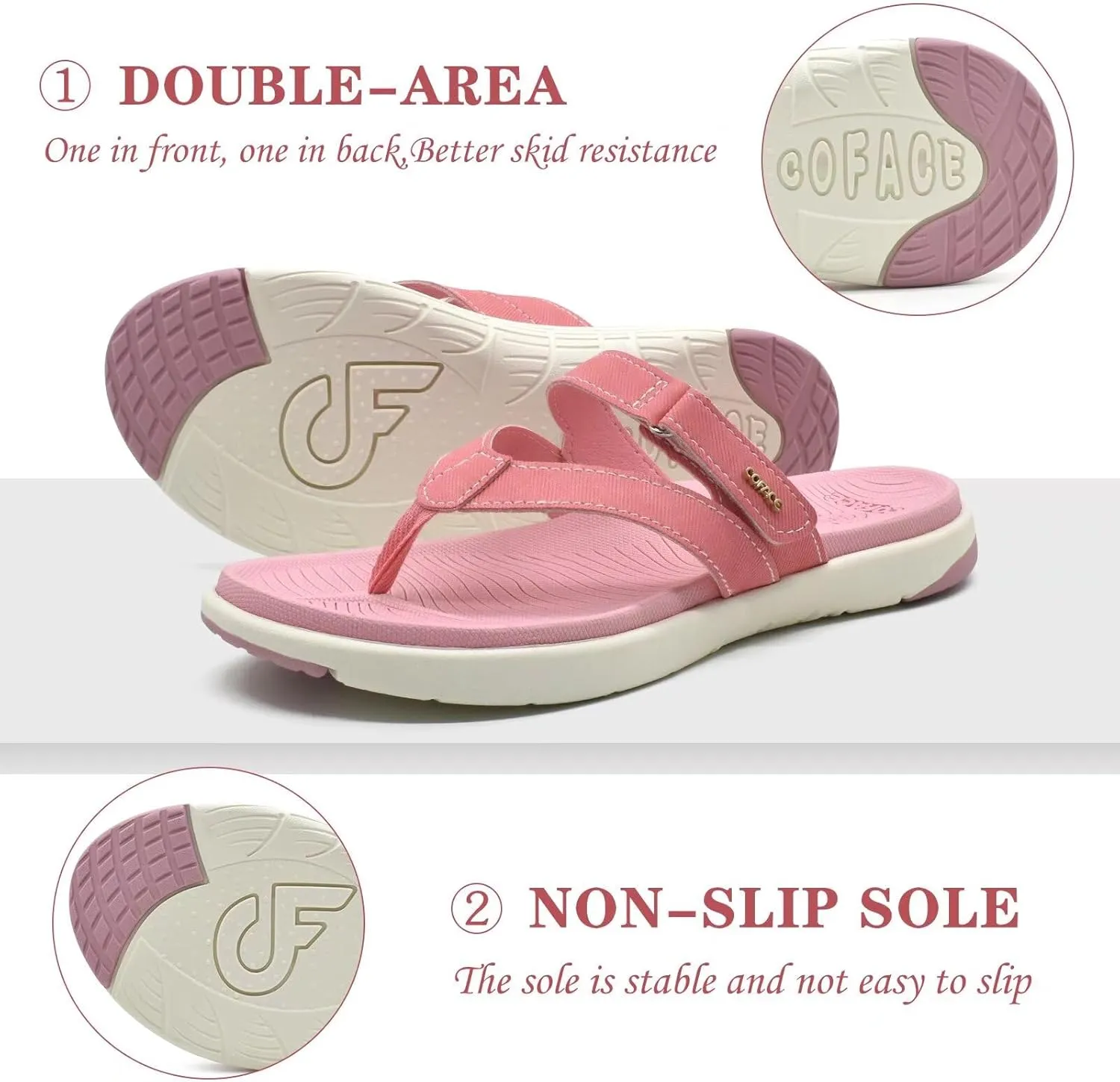 COFACE Womens Fashion Orthotic Flip Flops Ladies Slip On Lightweight Athletic Yoga Mat Cushion Thong Sandals With Comfortable Plantar Fasciitis Arch Support