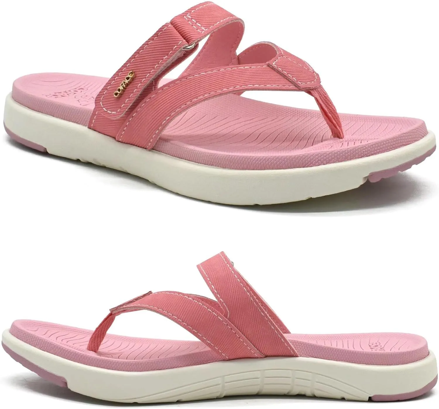 COFACE Womens Fashion Orthotic Flip Flops Ladies Slip On Lightweight Athletic Yoga Mat Cushion Thong Sandals With Comfortable Plantar Fasciitis Arch Support