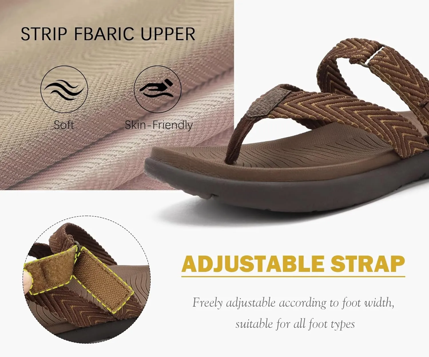 COFACE Womens Trendy Orthotic Flip Flops Lightweight Yoga Mat Thick Cushion Walking Thong Sandals Adjustable Slip On Slippers With Comfortable Plantar Fasciitis Arch Support