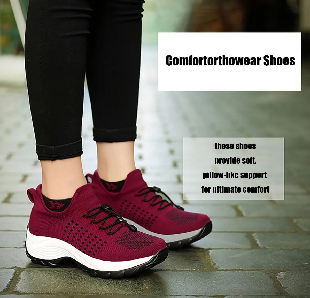 Comfortwear Ortho Shoes for Women, Ortho Stretch Cushion Shoes Plantar Fasciitis, Orthopedic Comfort Wear Nurse Shoes Sneakers