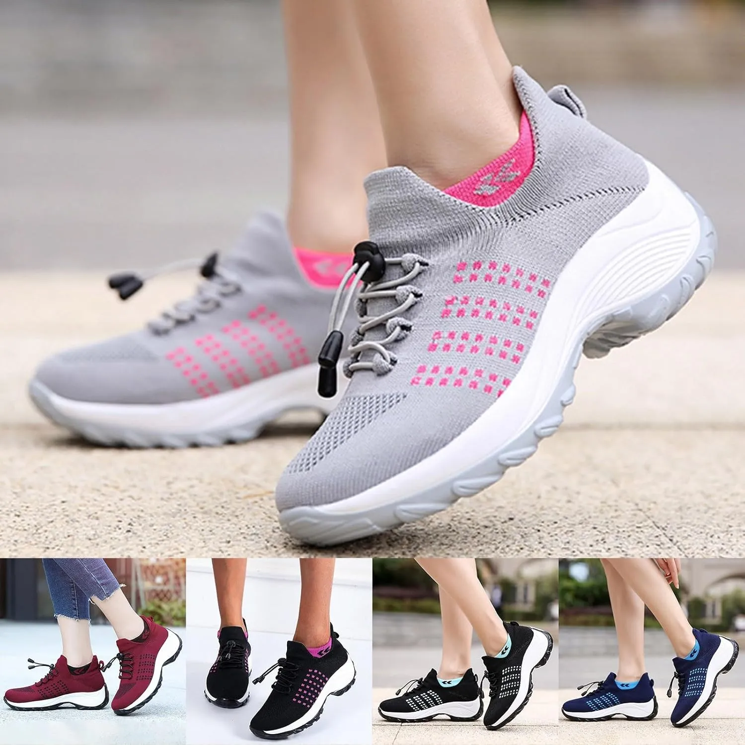 Comfortwear Ortho Stretch Cushion Shoes for Women Plantar Fasciitis, Comfort Wear Ortho Shoes Women Slip On Sneakers