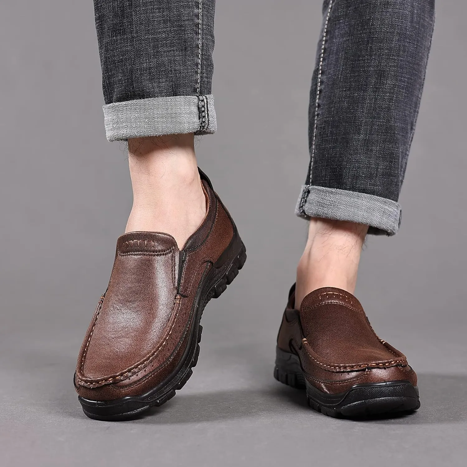 Coramtty Men's Slip on Loafers Casual Shoes Soft Lightweight Slippers Breathable Comfort Dress Shoes for Male Walking Flat Outdoor