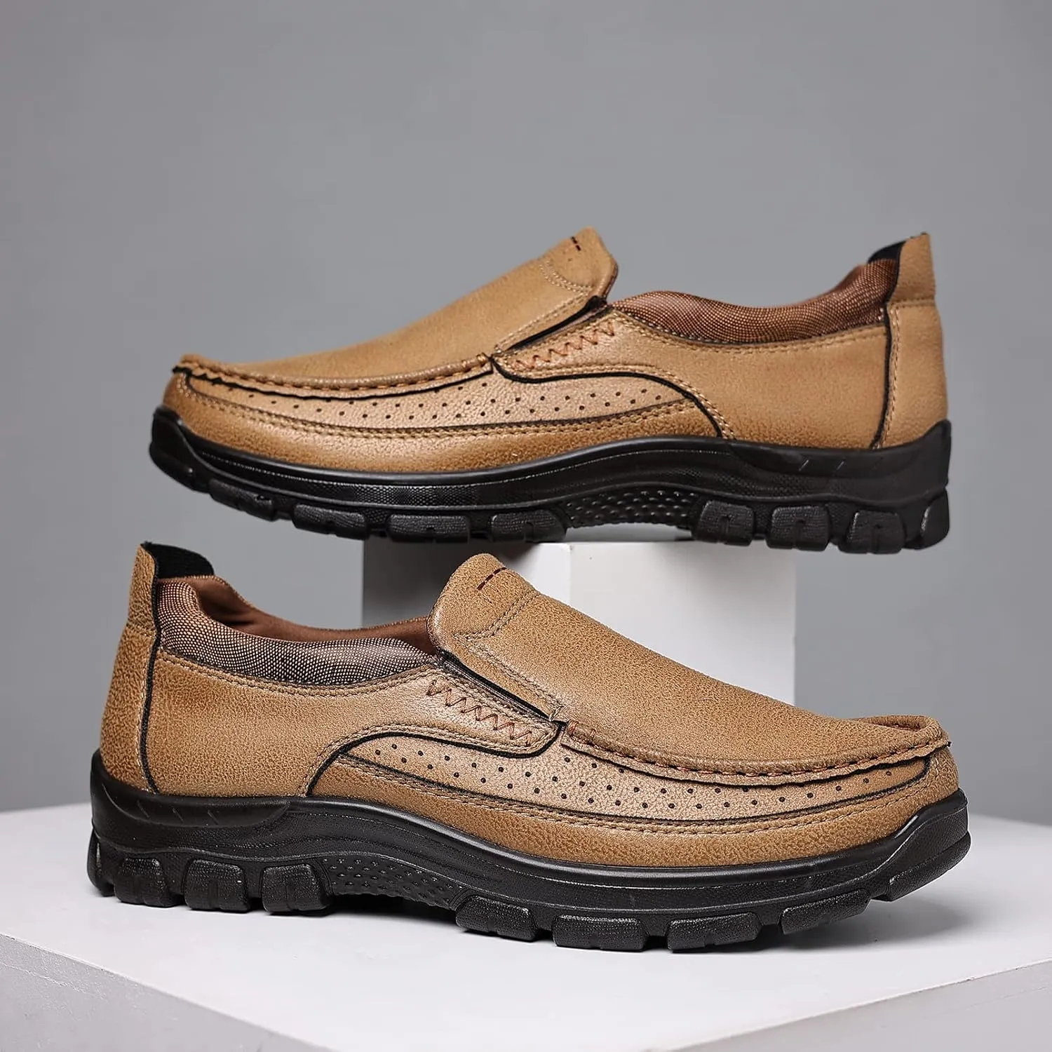 Coramtty Men's Slip on Loafers Casual Shoes Soft Lightweight Slippers Breathable Comfort Dress Shoes for Male Walking Flat Outdoor