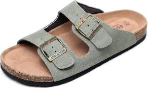 Cork Sandals Women With Arch Support, Comfortable Summer Beach Sandals For Women/Girls/Ladies,Leather Slide Shoes For Women