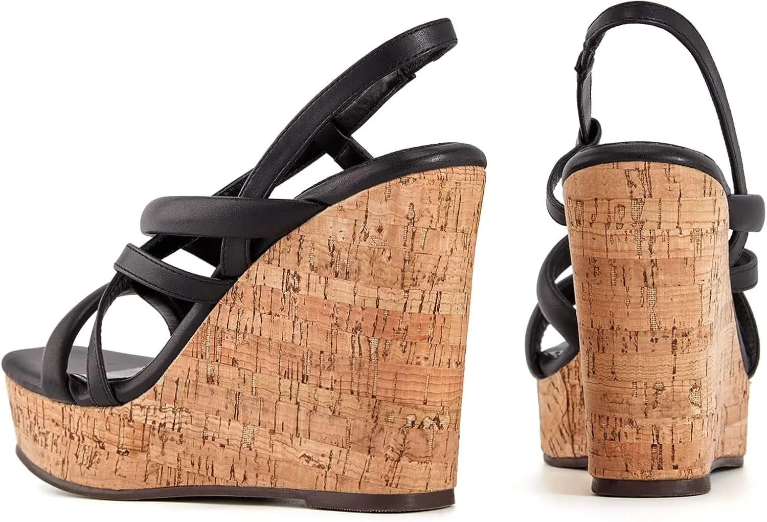 Coutgo Women Platform Wedge Sandals Cork Slingback Wedges Espadrilles Heels Summer Shoes